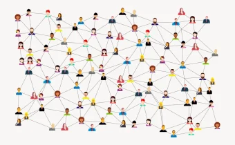 Global connection clipart, people illustration