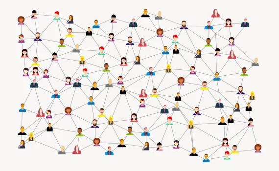 Global connection clipart, people illustration